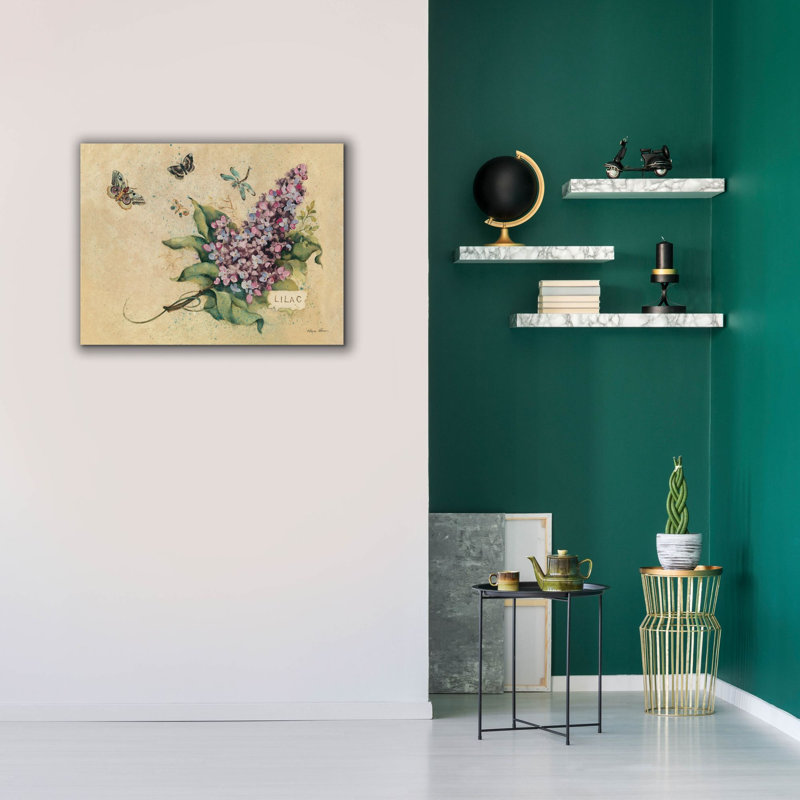 «Lilacs and Butterflies» par Cheri Blum, art mural sur toile, H 26 po x l 34 po x P 1,5 po