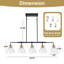 Luminaire suspendu pour îlot de cuisine 5 lumières Vouni