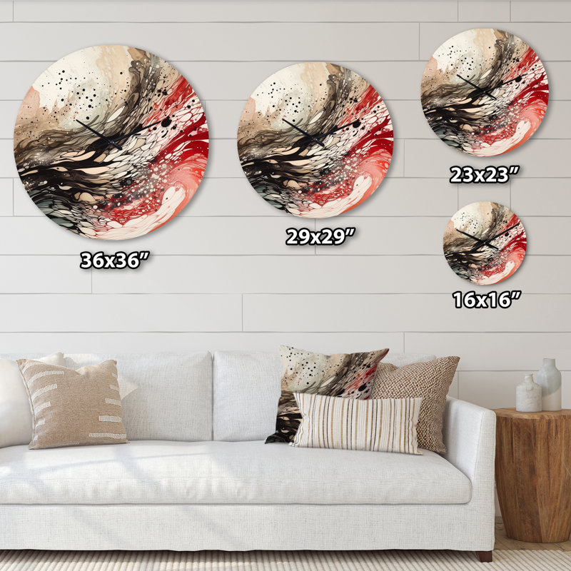 Horloge murale rouge et noire, Grand