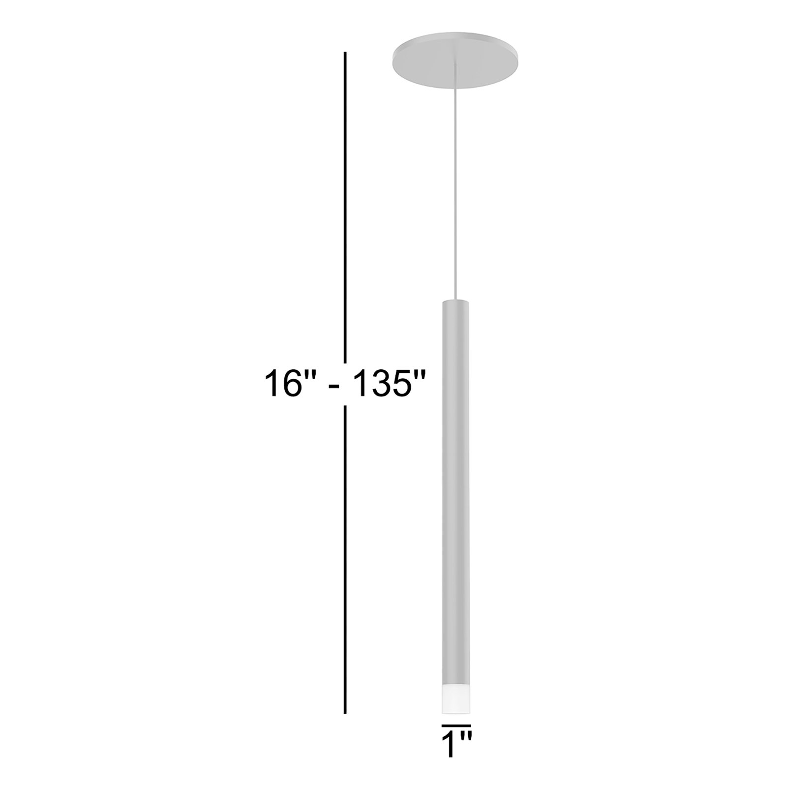Single Light Dimmable LED Pendant, Black