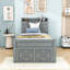 Lit en bois avec tête de lit, prises de courant, lit gigogne simple et trois tiroirs-700298857-700298862