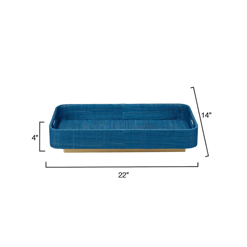 Utopia Fabric Decorative Tray, Blue
