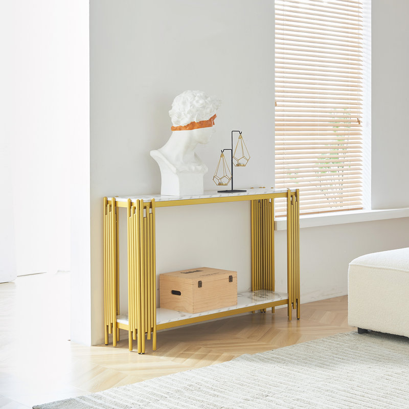 Console Table, Living Room Sofa Table, Gold