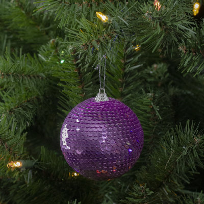 Sequin Shatterproof Ball Christmas Ornament 3"