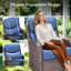 Ensemble de conversation d'extérieur 7 pièces avec foyer extérieur, canapé 3 places et fauteuils pivotants Smilario, coussins épais de 6 po, osier en PE toutes saisons-539485192-539485195-539485197