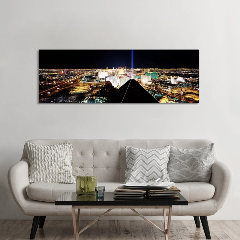 High Angle View Of A City From Mandalay Bay Resort And Casino - Wrapped Canvas Panoramic Print, 182.88 cm H x 60.96 cm W
