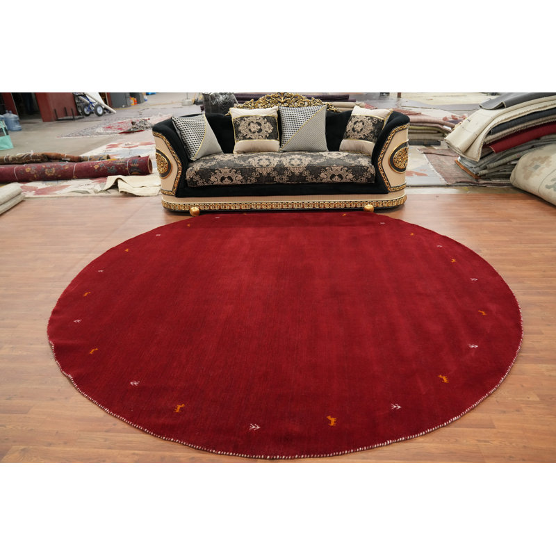Tapis tribal rond rouge 10 x 10