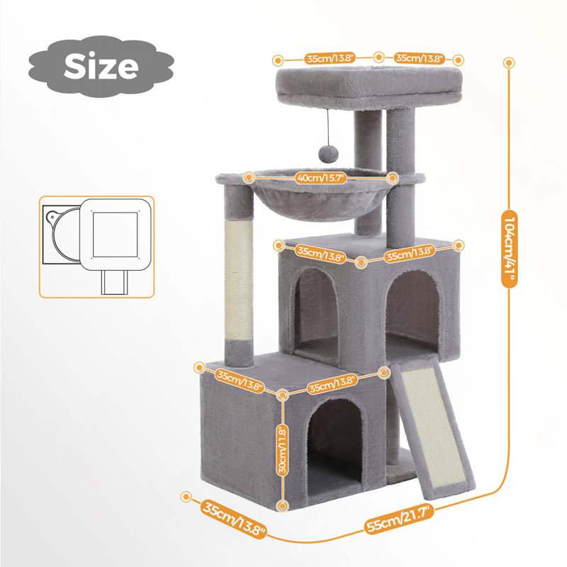 Mini arbre à chat confortable avec hamac pour que les petits et moyens chats puissent se reposer et jouer