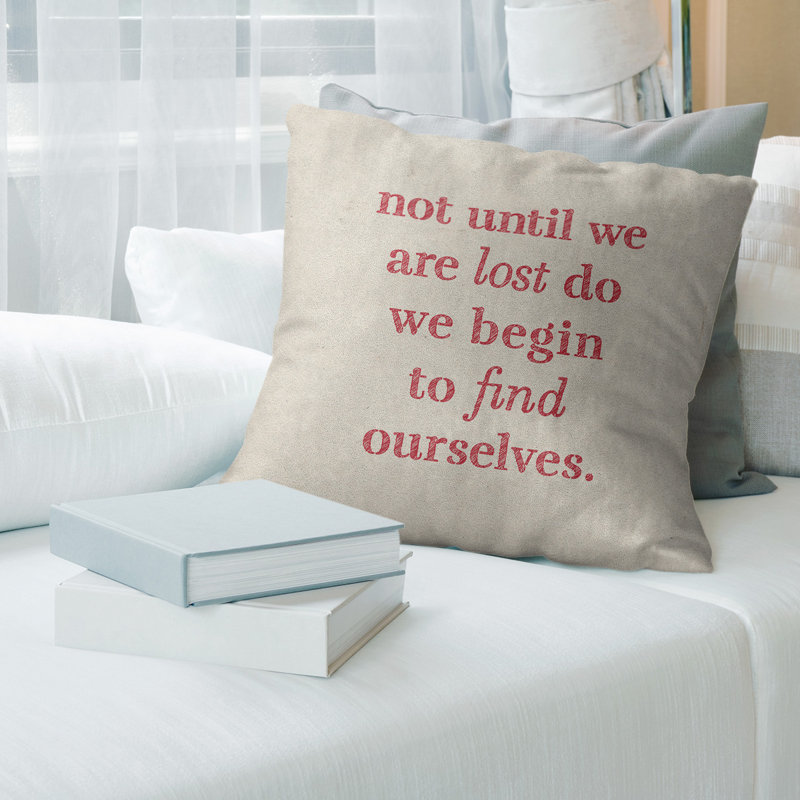 Coussin de citation à l’écriture pour la recherche, 18 po x 18 po, Blanc / Rouge