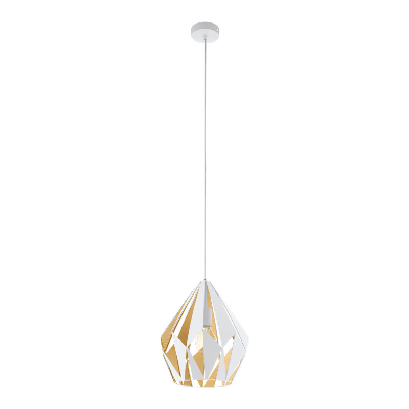 Esme 1 - Light Geometric Pendant, White