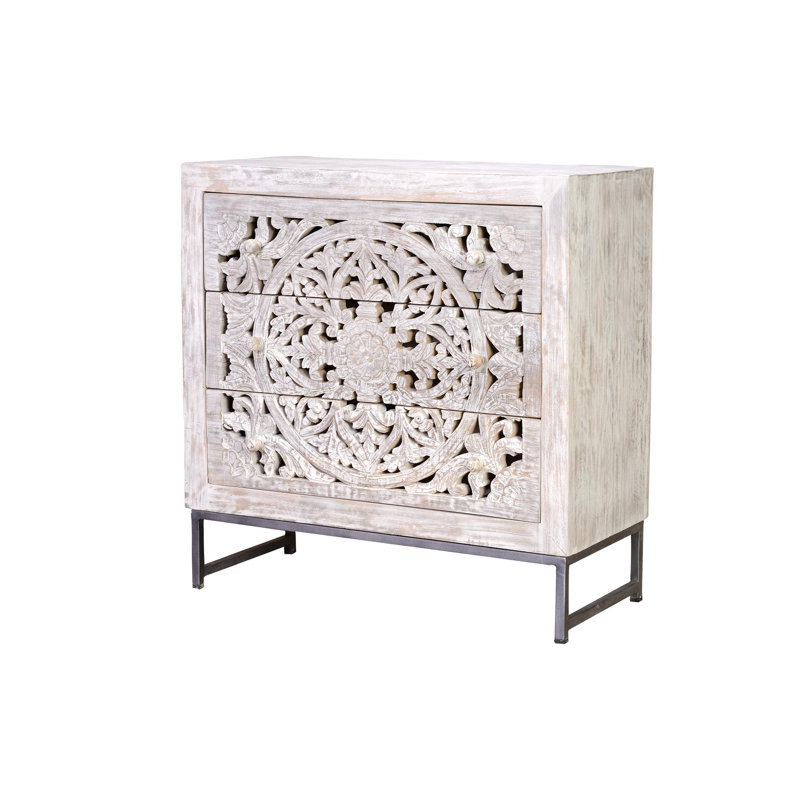 Zylstra Solid Wood 80cm W 3 - Drawer Chest of Drawers