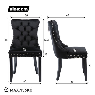 Miya Upholstered Velvet Dining Chair Button Tufted with Brushed Wood Legs Kitchen Lounge Chairs