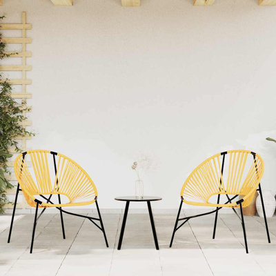 Garden Chair Set 3 Pcs Poly Rattan