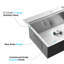 Évier de cuisine encastrable 33 po x 22 po x 10 po en acier inoxydable avec espace de travail simplifié 33 po x 22 po x 10 po: poste de travail