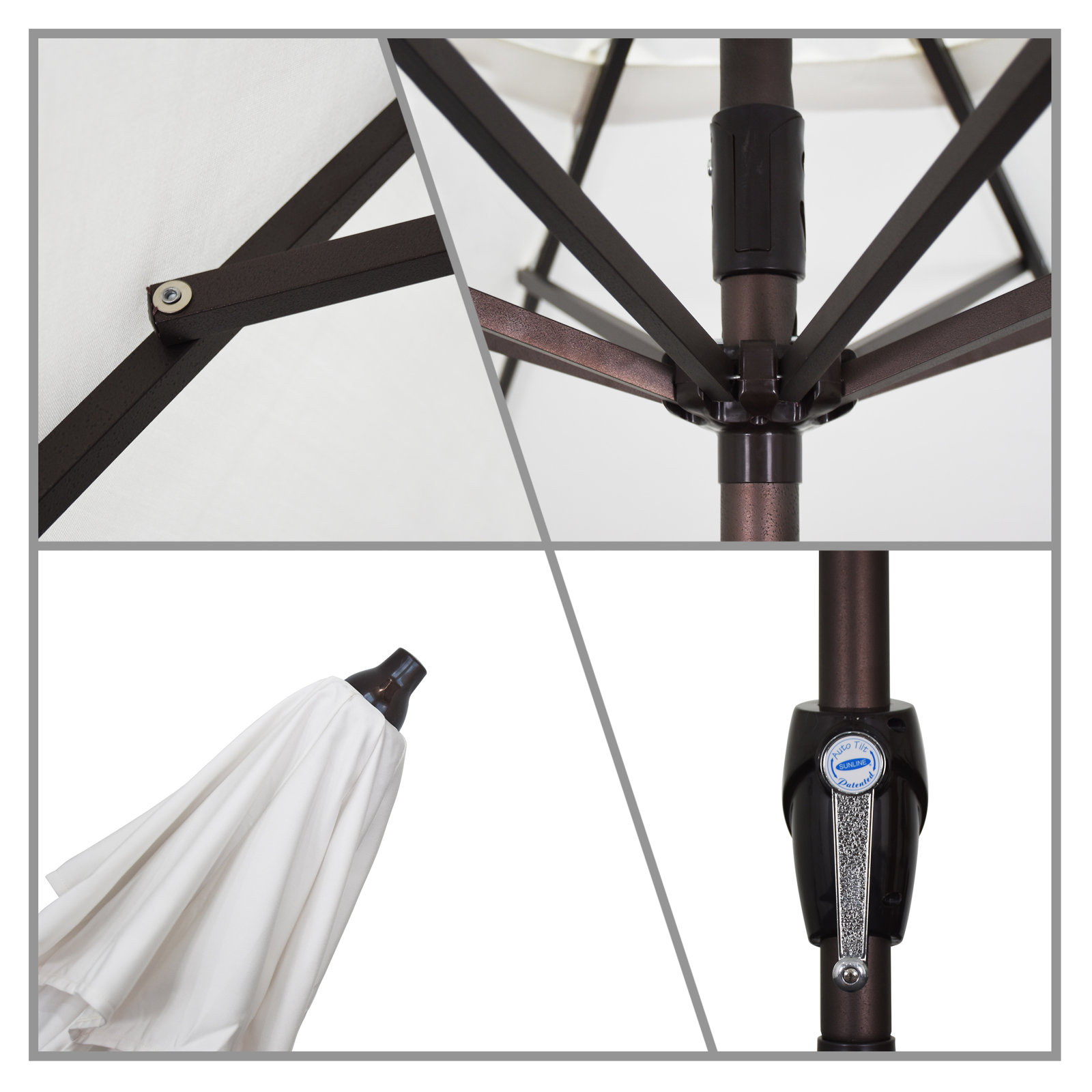 Stevie 108'' Outdoor Umbrella, Gray White Cabana Stripe