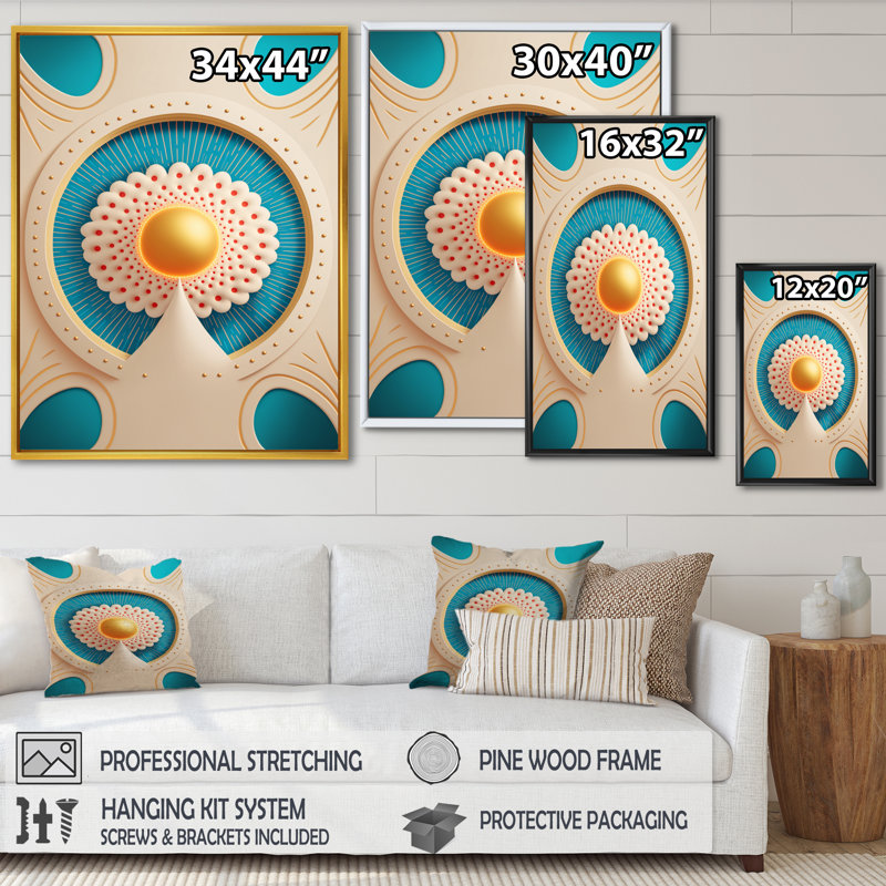 «Flourish Golden Consciousness I», reproduction sur toile, H 32 po x l 24 po x P 1 po, Toile avec cadre flottant noir