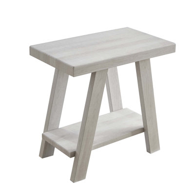 Athens Contemporary Wood Shelf Side Table With Durable Veneer And Extra Storage,  For Modern Living Spaces