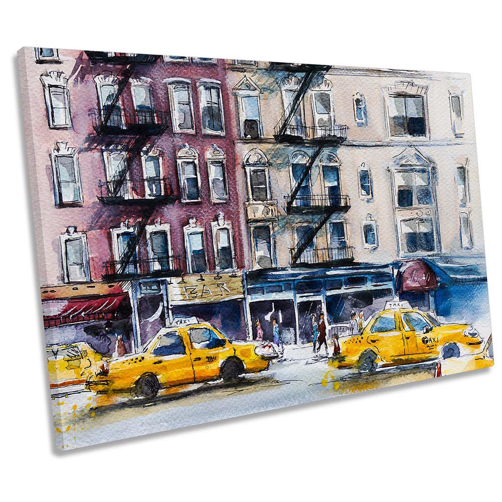 New York Yellow Taxi Cabs - Wrapped Canvas Print