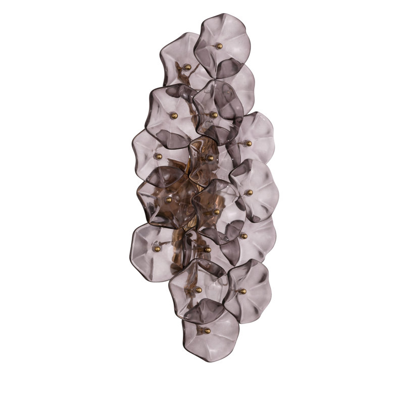 Seguis 23'' Aged Brass Sconce, Mauve