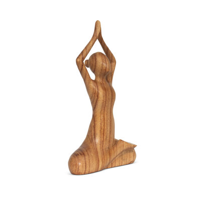 Mini figurines de yoga faites à la main en bois 10 po, statue de pose de yoga, décor de studio de salle de yoga, cadeau de Yogi Mindful Home Decor, objets décoratifs de tablette décorative - pose facile