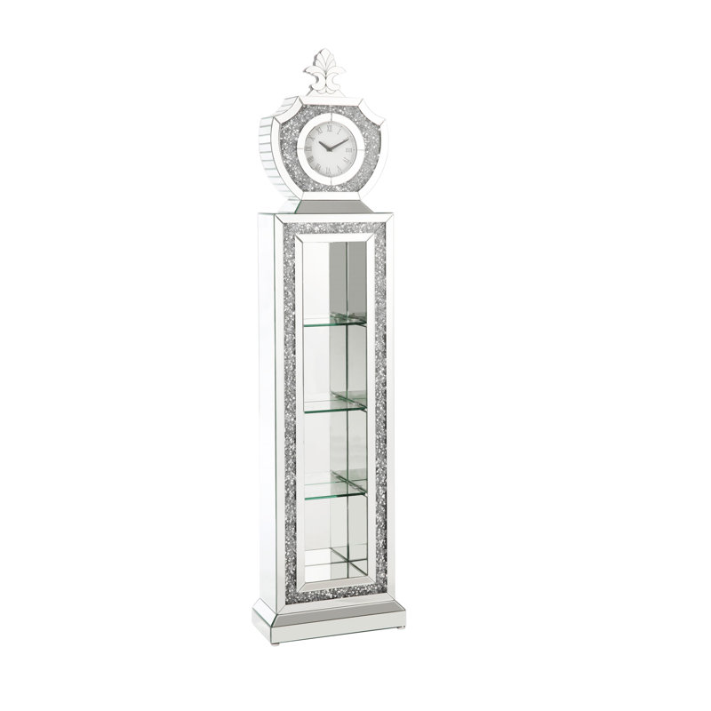 Billington Vertical Grandfather Clock with LED in Mirrored and Faux Diamonds