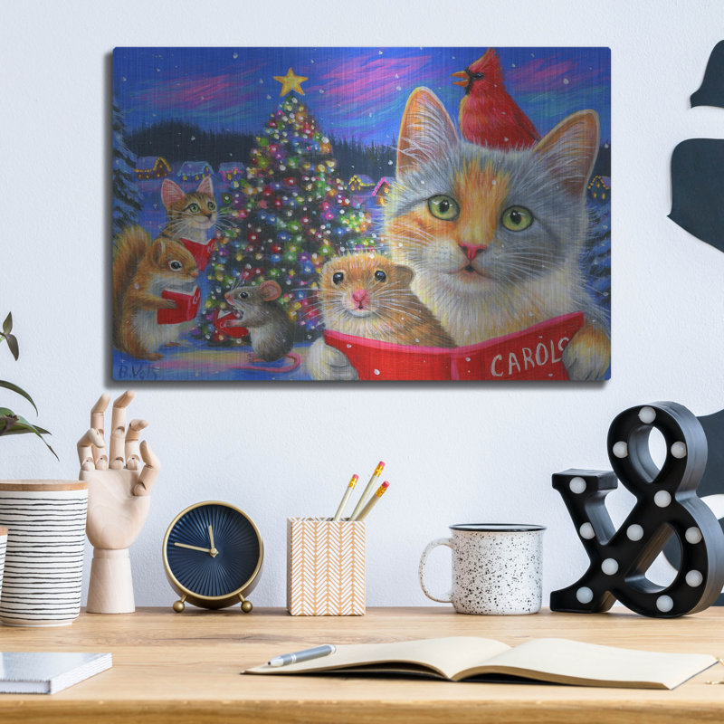 The Holiday Aisle «O Christmas Tree4» par Bridget Voth, art mural en métal, H 12 po x l 16 po