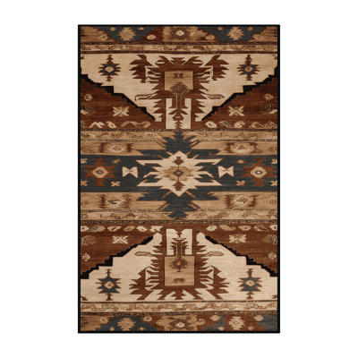 Machine Washable Turkish Brown Area Rug