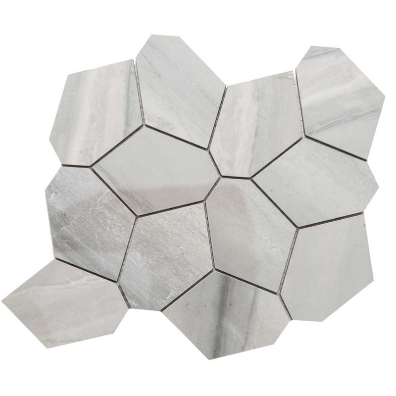 Stately Oasis 14" x 16" Porcelain Novelty Marble Look Wall & Floor Tile, Alaska Gray