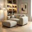 Fauteuil à coussin en polyester avec repose-pieds