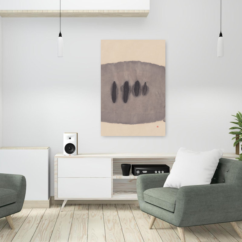Contemporary Art Abstract Peaceful Serene Cypress Tree Landscape Wall Art - Wrapped Canvas Print, 91.44 cm H x 60.96 cm W