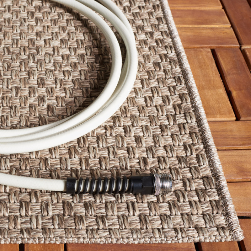 Tapis d'intérieur / extérieur de couleur unie Sisal, Carré 6 pi 7 po