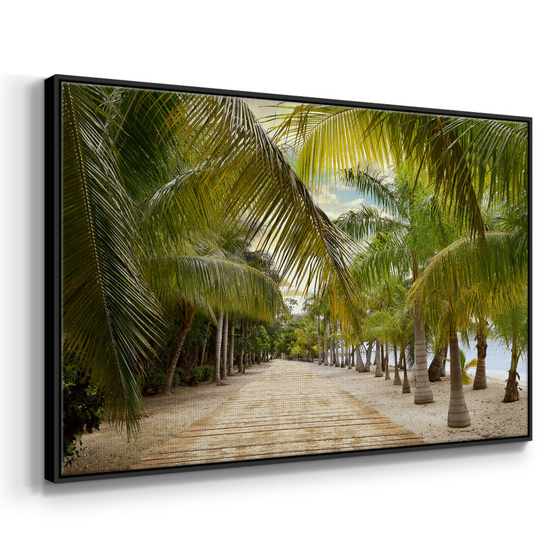 " Tropical Walkway ", 17" H x 25" W x 2" D, Black