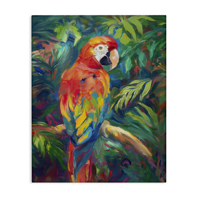 Art mural sur toile "Ara de jungle" par Ramona Murdock
