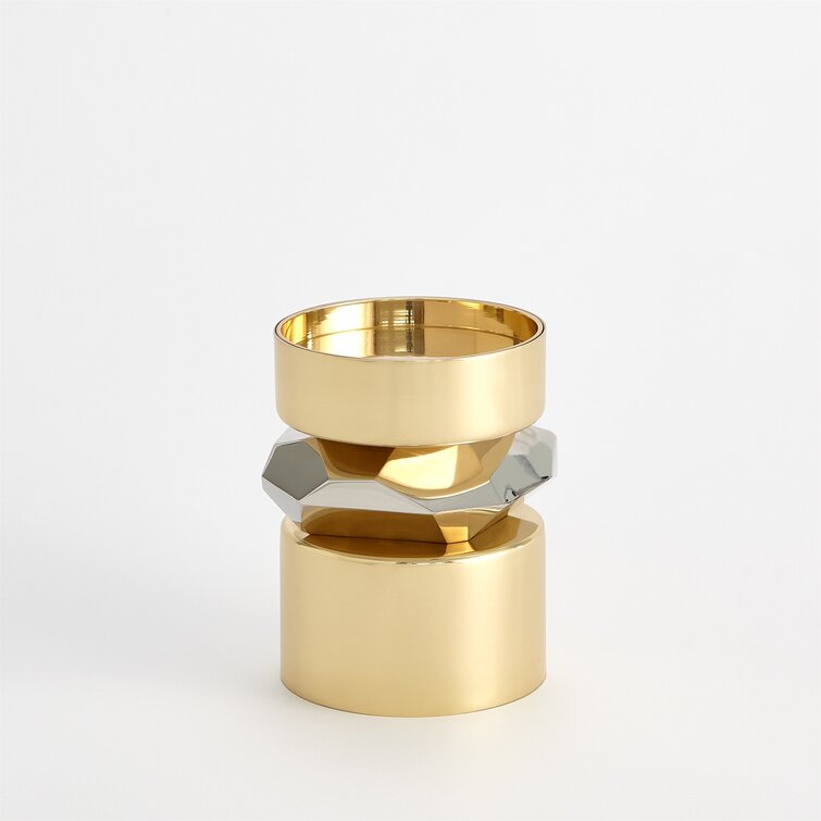 Global Views Romano Brass Candle Holder-Short - Wayfair Canada