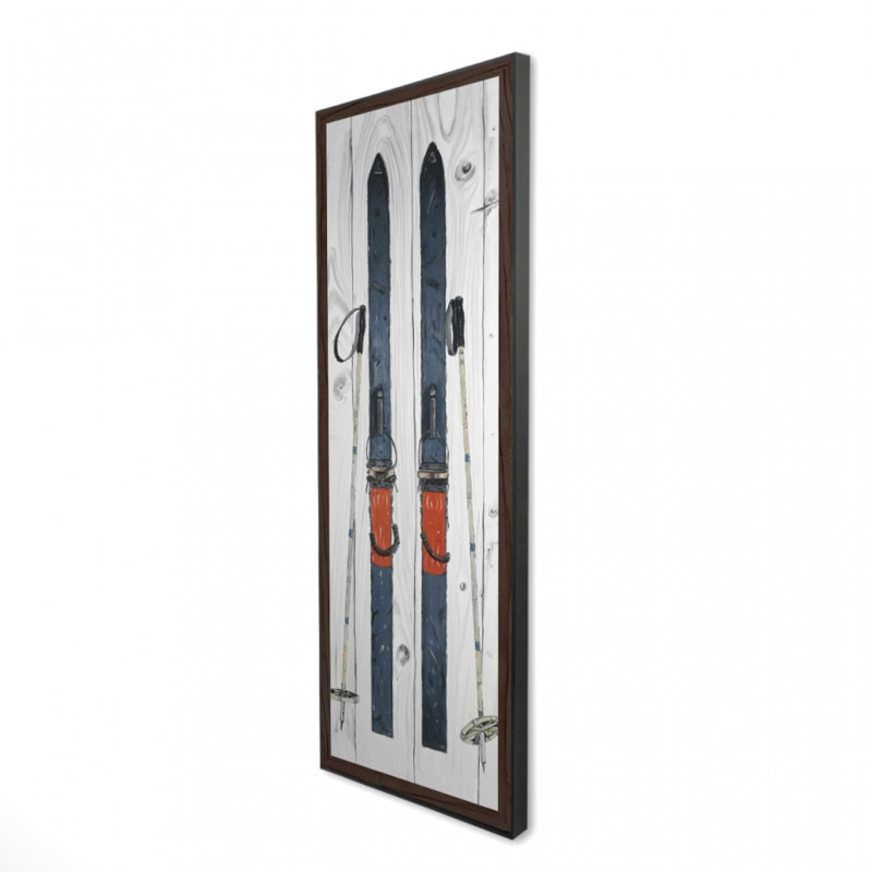 Toile encadrée rétro «Blue Ski» | Sports et jeux pour la maison, H 49,25 po x l 17,25 po
