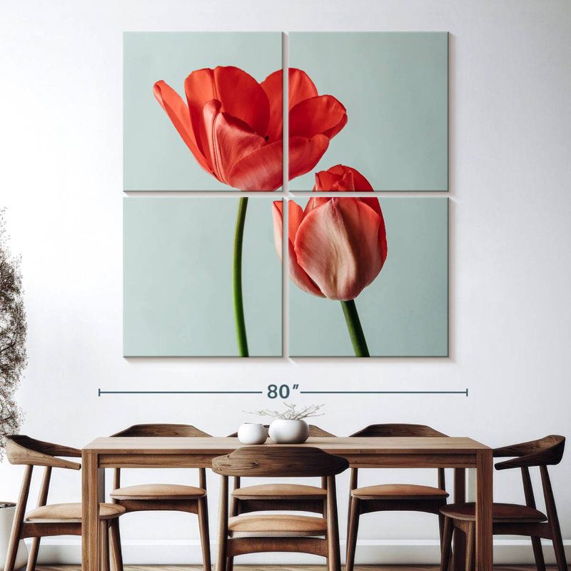 Harnek Lovely Red Tulips, 74" H x 74" W