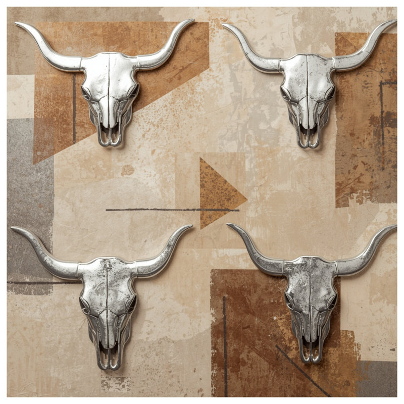 Housses de couette en métal Bull Skulls, Twin