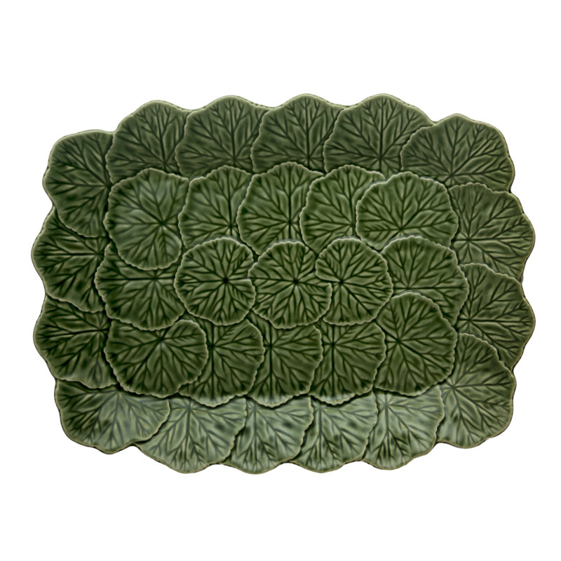 Bordallo Pinheiro Geranium Platter, Green