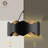 6-Light 24"W Matte Black Modern Drum Chandelier  With Iron Shade For  Bedroom Or Living Room