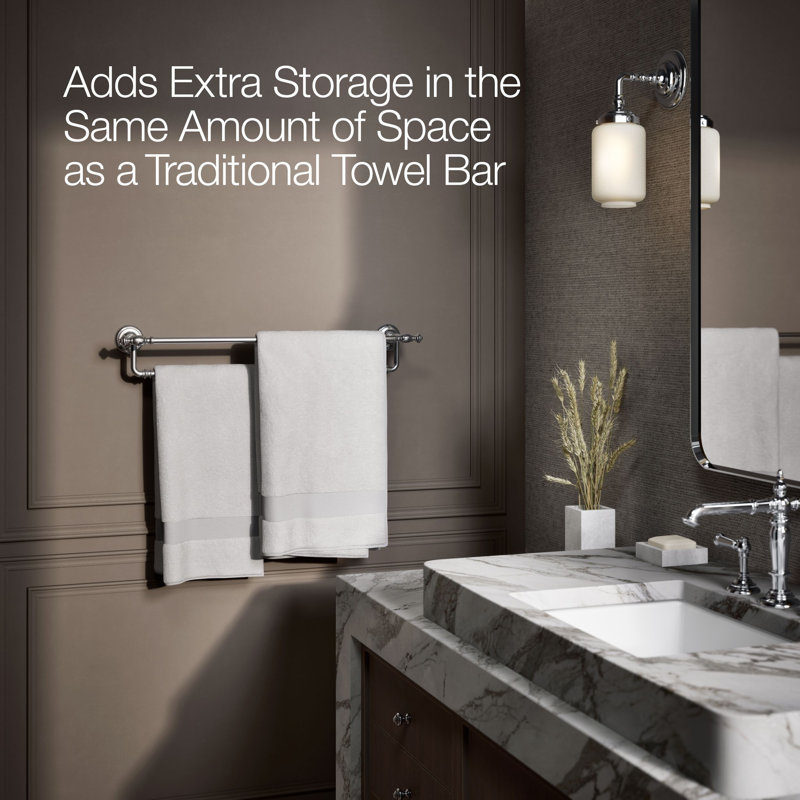 Artifacts® Double 24" Wall Mounted Towel Bar, Polished Chrome