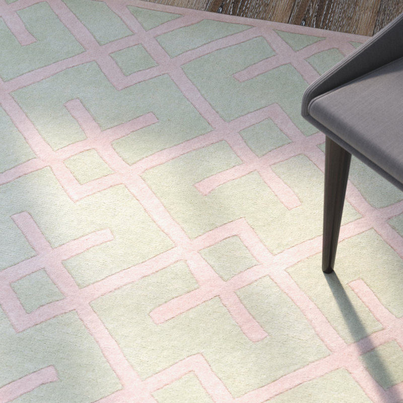 Teresita Hand Tufted Wool Geometric Rug, Rectangle 3' x 5'