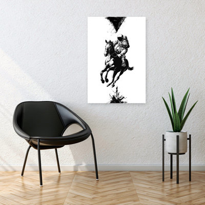 Art mural cheval cosmique abstrait moderne