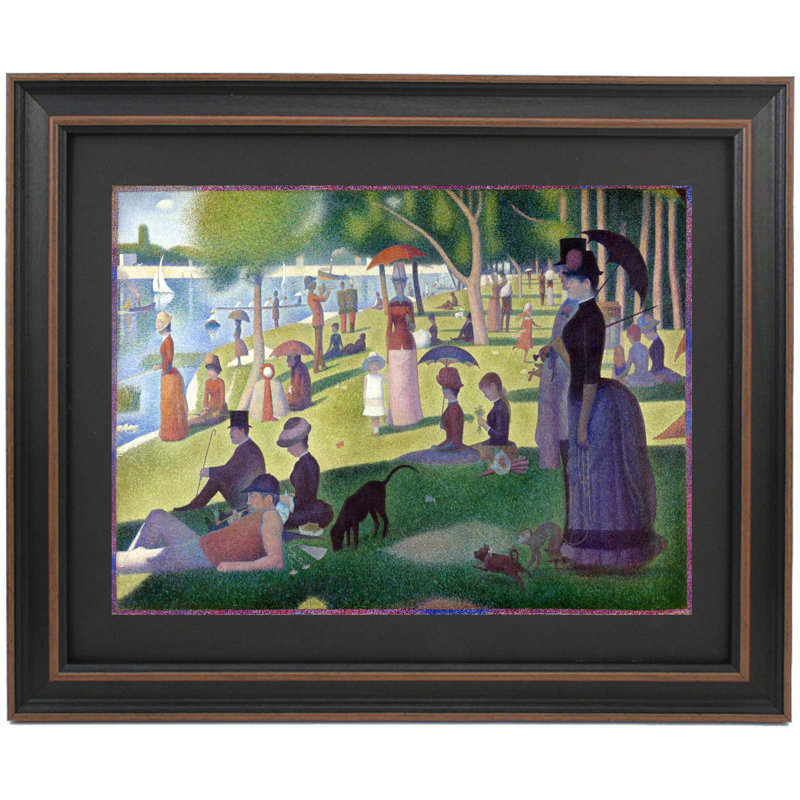 Un dimanche sur la Grande par Georges Seurat | Reproduction encadrée, H 16 po x l 24 po