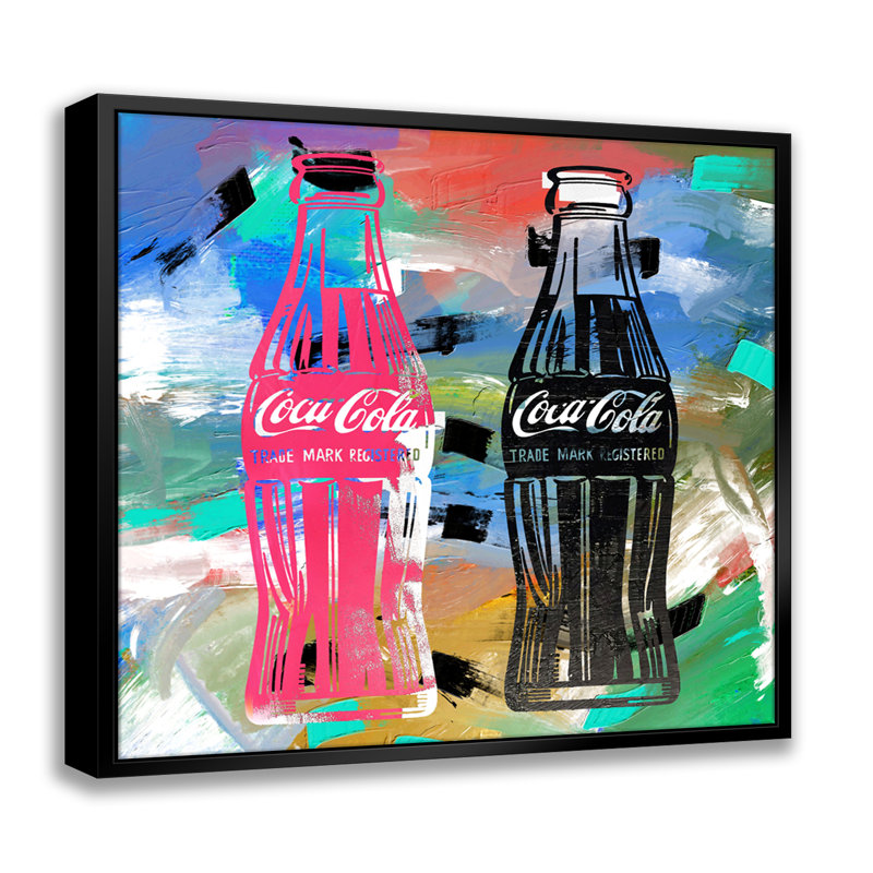 Inspired by Coca Pop Art-Giclee on Canvas with Float Frame Vertical, 18" H x 18" W