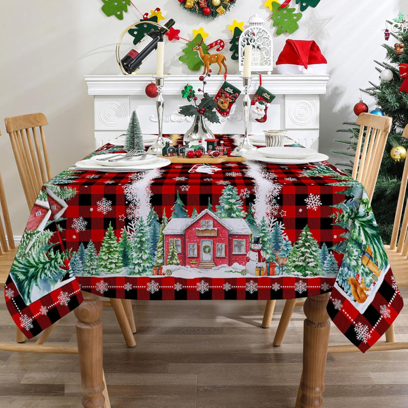 Nappe de Noël carrée - décorations de fête de Noël pour la maison