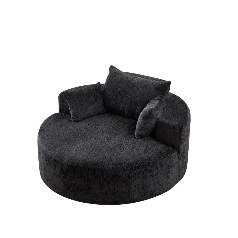Fauteuil-lit moderne pour salon, chambre à coucher, Tissu noir