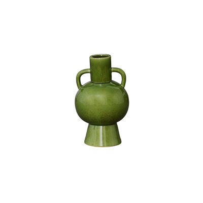 Vase en céramique au fini lustré vert
