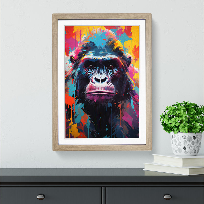 Gorilla Colour Field Art - Framed Print