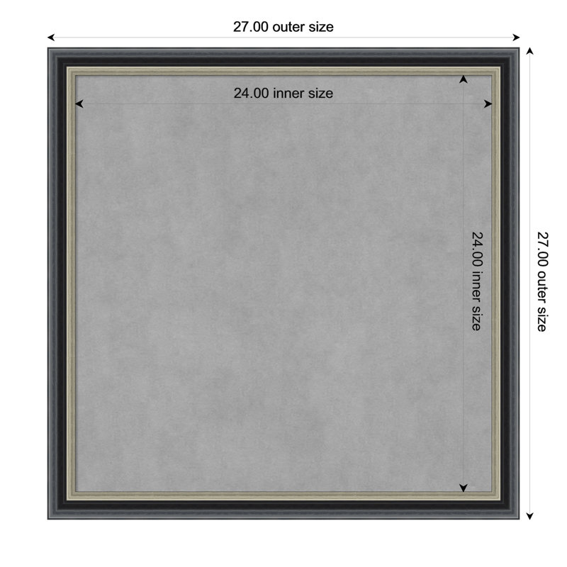 Tableau magnétique magnétique en métal, 27" H x 27" W