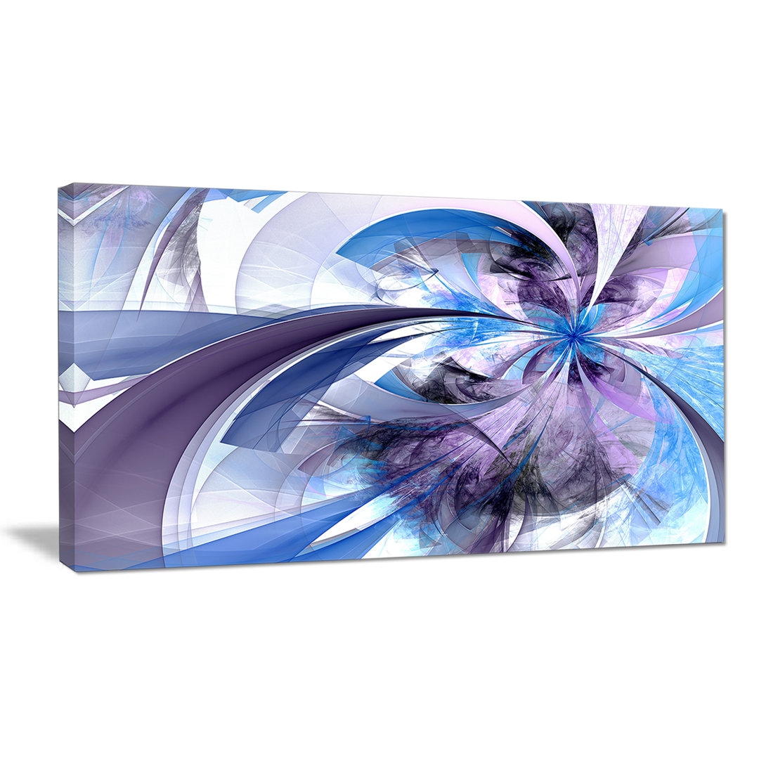 " Purple And Blue Symmetrical Fractal Flower " East Urban Home
